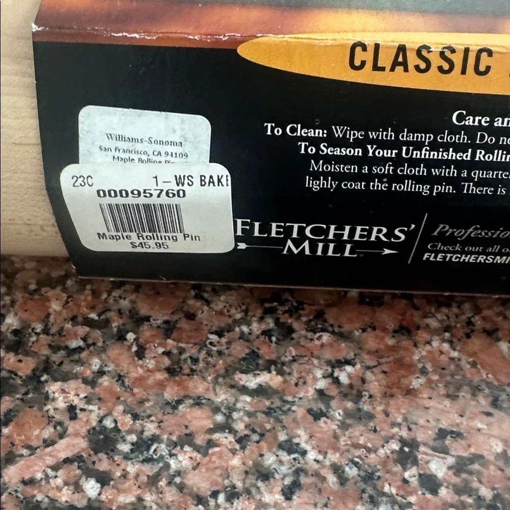 Williams Sonoma Fletcher's Mill Maple Rolling Pin